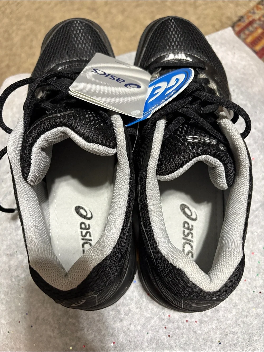 Asics Black and Silver GEL Volleyball Shoes